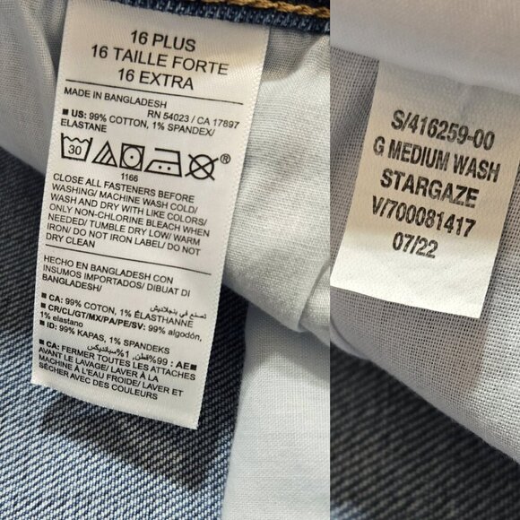 Old Navy NWT High Waisted Built In Tough Flare Jeans Medium Wash Girls 16 Plus - Picture 11 of 11